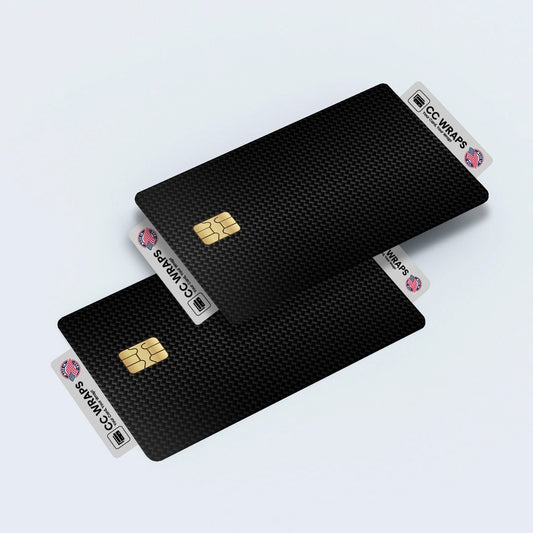 2 Pack Carbon Fiber Credit Debit Card Sticker Vinyl Decal Skin Matte Black Cool