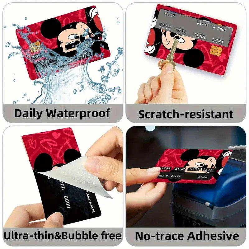 2 Pack Mickey Mouse Credit Debit Card Sticker Durable Vinyl Cartoon Decal