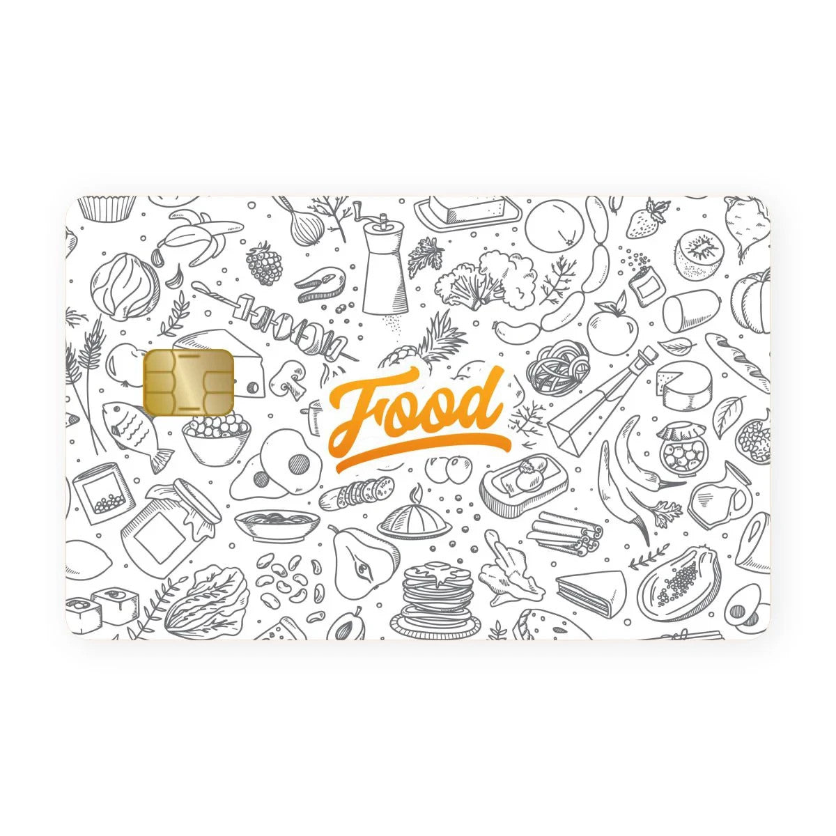 2 Pack Food Credit Debit Card Sticker Vinyl Decal Skin with White Abstract Art