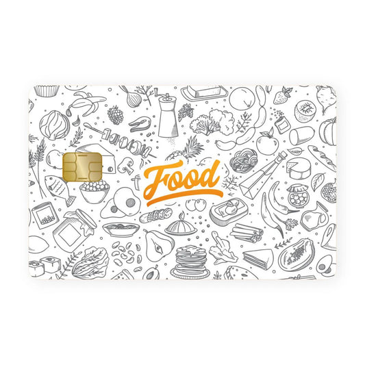 2 Pack Food Credit Debit Card Sticker Vinyl Decal Skin with White Abstract Art