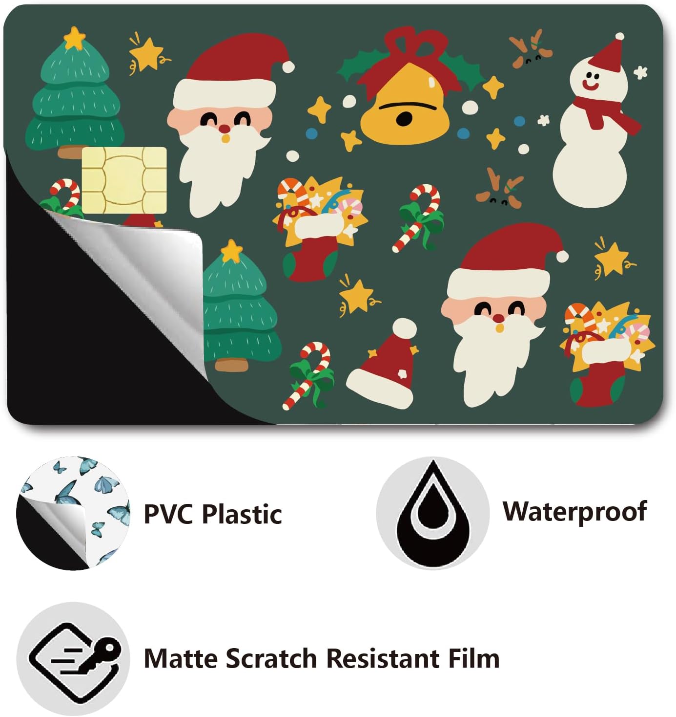 Merry Christmas Custom Vinyl Credit Card Sticker by CC Wraps