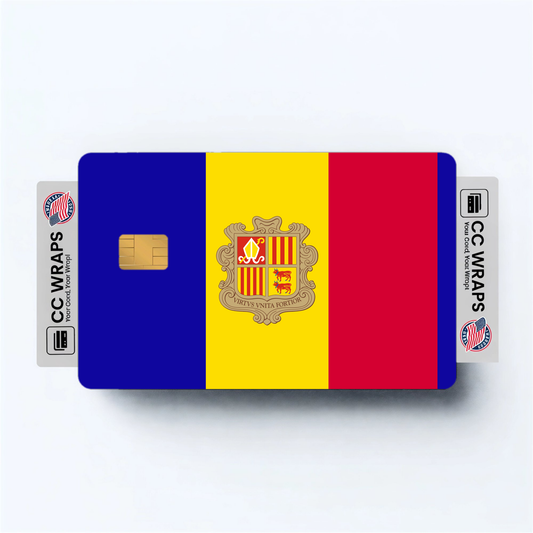 2PK Andorra Flag Credit Card Sticker Skin Vinyl Decal Protector