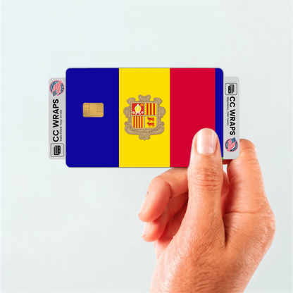 2PK Andorra Flag Credit Card Sticker Skin Vinyl Decal Protector