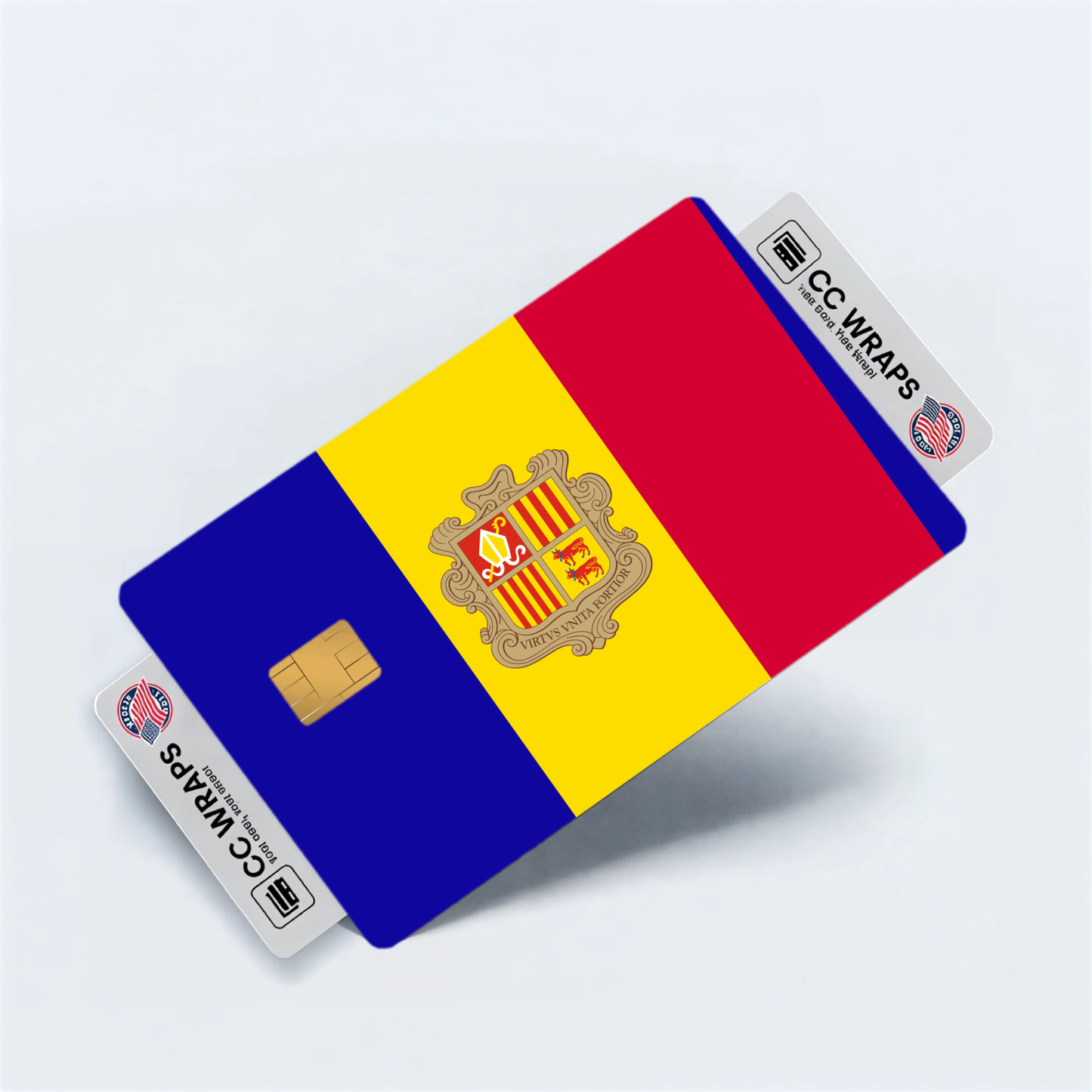 2PK Andorra Flag Credit Card Sticker Skin Vinyl Decal Protector