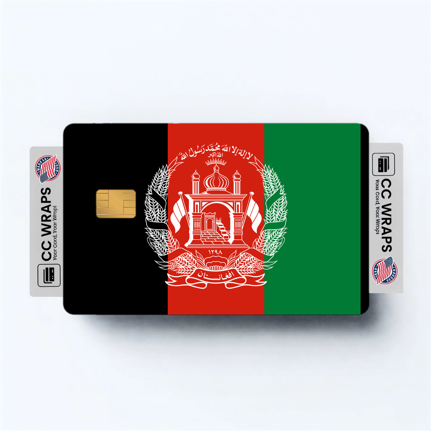2PK Afghanistan Flag Credit Card Sticker Skin Vinyl Decal Protector