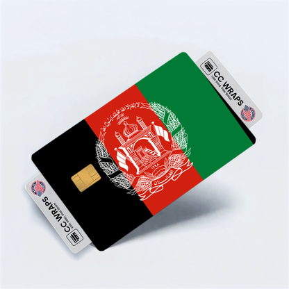 2PK Afghanistan Flag Credit Card Sticker Skin Vinyl Decal Protector