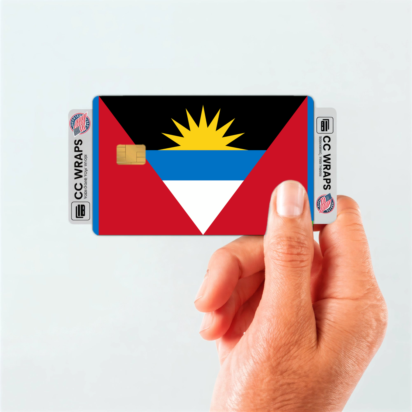 2PK Antigua and Barbuda Flag Credit Card Sticker Skin Vinyl Decal Protector