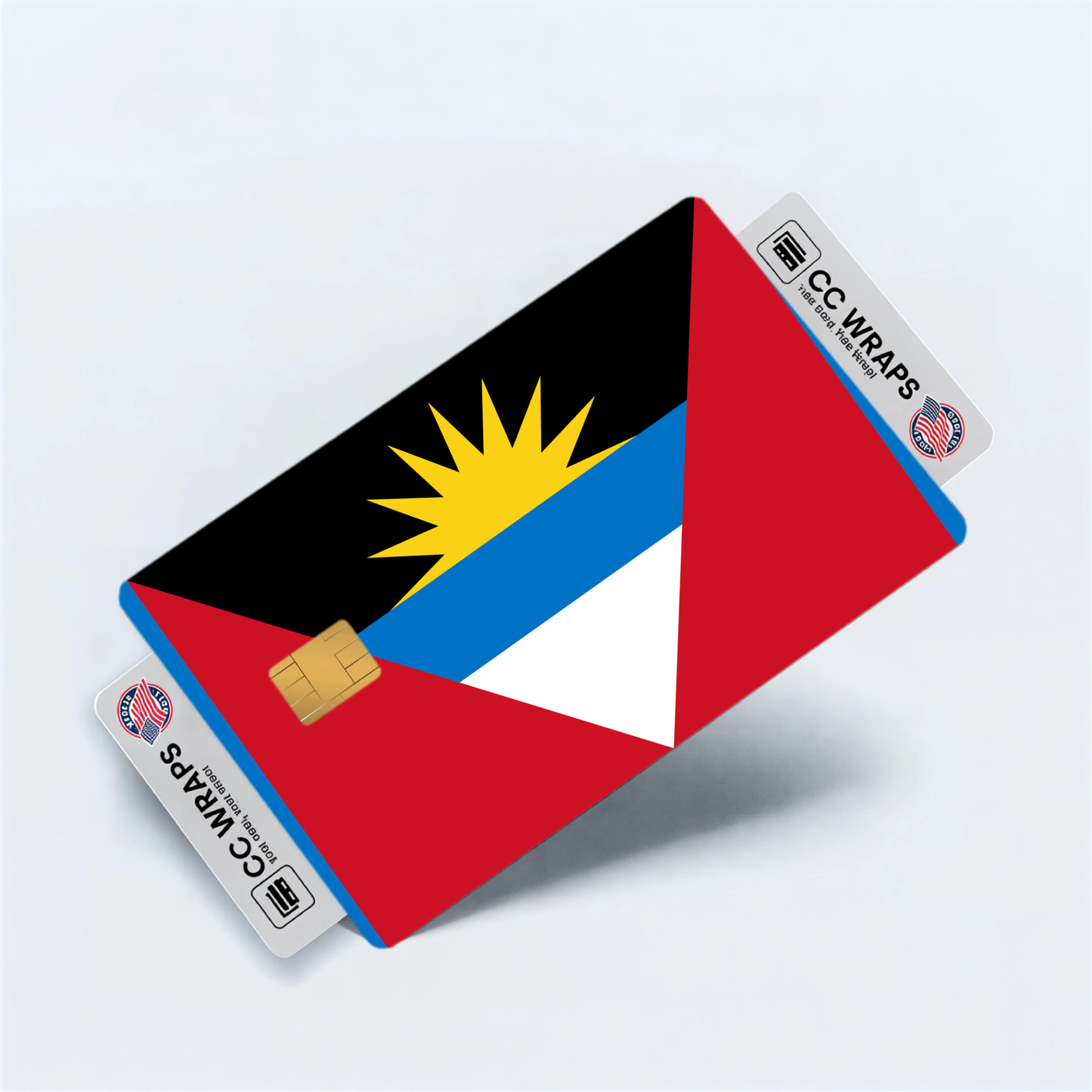 2PK Antigua and Barbuda Flag Credit Card Sticker Skin Vinyl Decal Protector