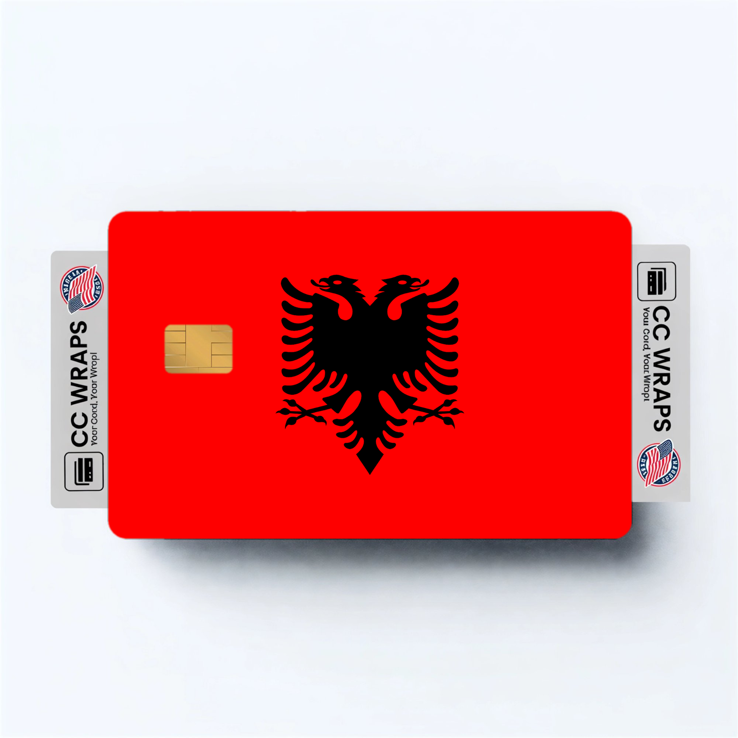 2PK Albania Flag Credit Card Sticker Skin Vinyl Decal Protector