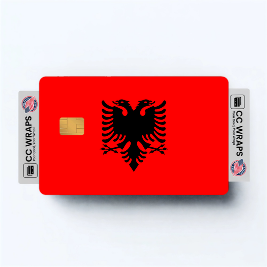 2PK Albania Flag Credit Card Sticker Skin Vinyl Decal Protector