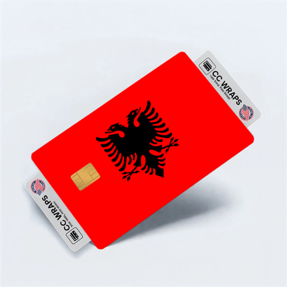 2PK Albania Flag Credit Card Sticker Skin Vinyl Decal Protector