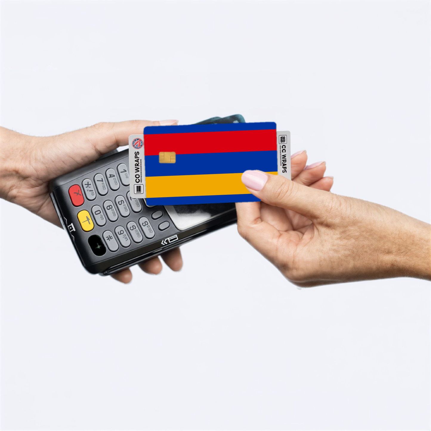 2PK Armenia Flag Credit Card Sticker Skin Vinyl Decal Protector