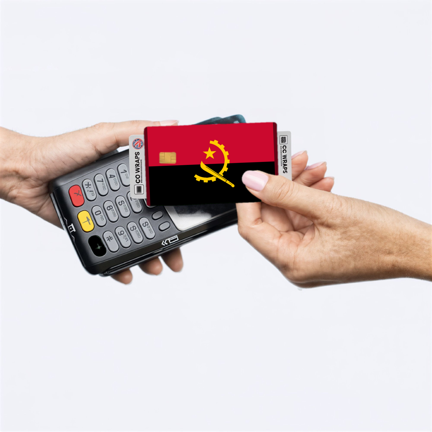 2PK Angola Flag Credit Card Sticker Skin Vinyl Decal Protector