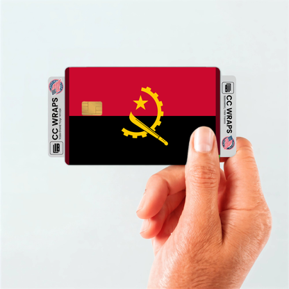2PK Angola Flag Credit Card Sticker Skin Vinyl Decal Protector