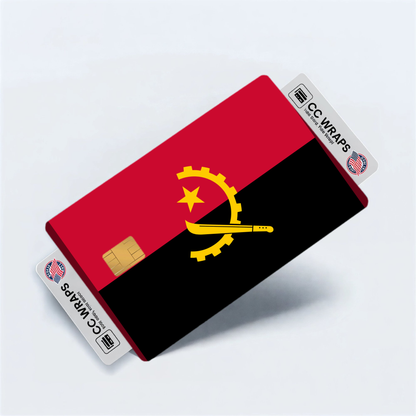 2PK Angola Flag Credit Card Sticker Skin Vinyl Decal Protector