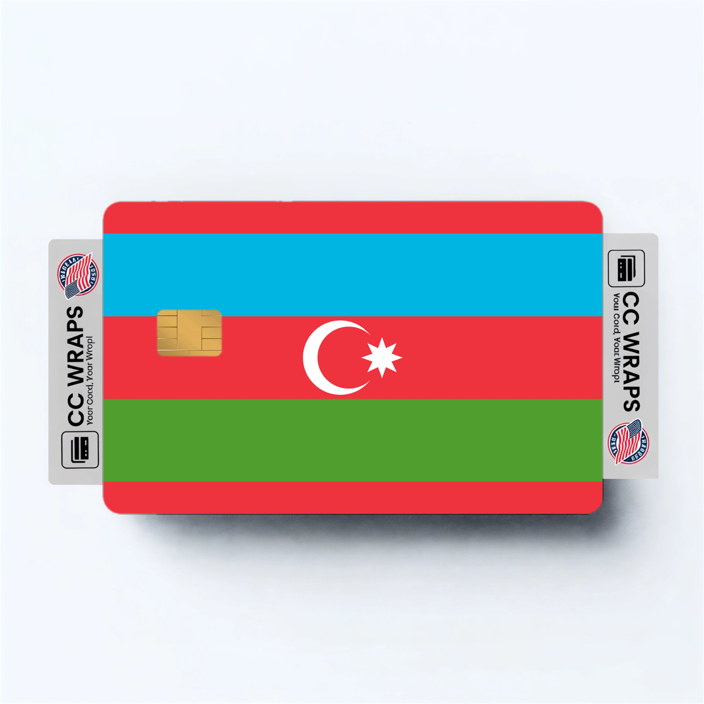 2PK Azerbaijan Flag Credit Card Sticker Skin Vinyl Decal Protector