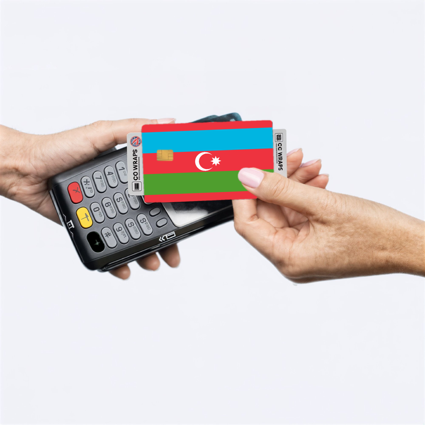 2PK Azerbaijan Flag Credit Card Sticker Skin Vinyl Decal Protector