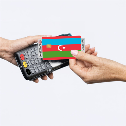 2PK Azerbaijan Flag Credit Card Sticker Skin Vinyl Decal Protector