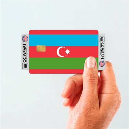 2PK Azerbaijan Flag Credit Card Sticker Skin Vinyl Decal Protector