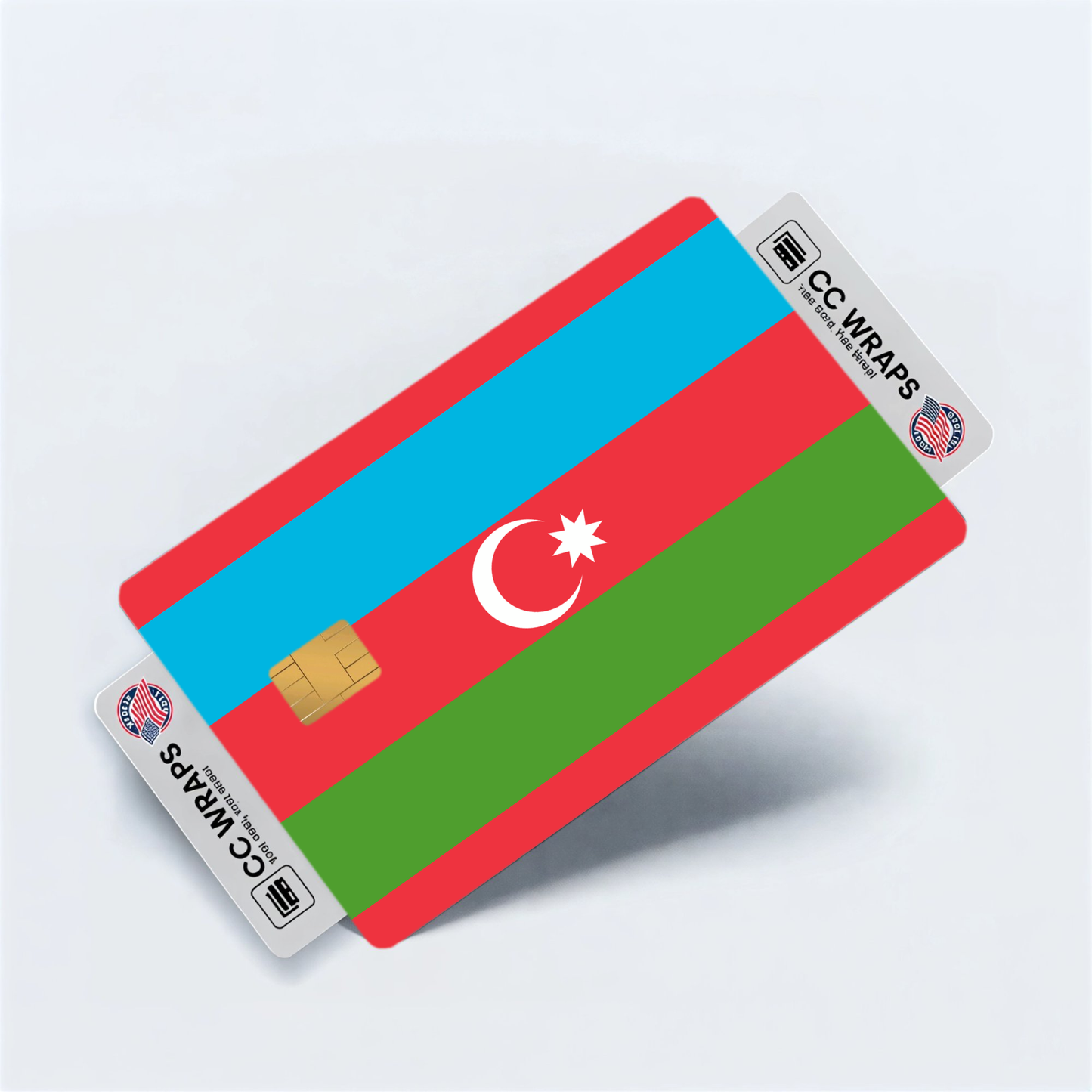 2PK Azerbaijan Flag Credit Card Sticker Skin Vinyl Decal Protector