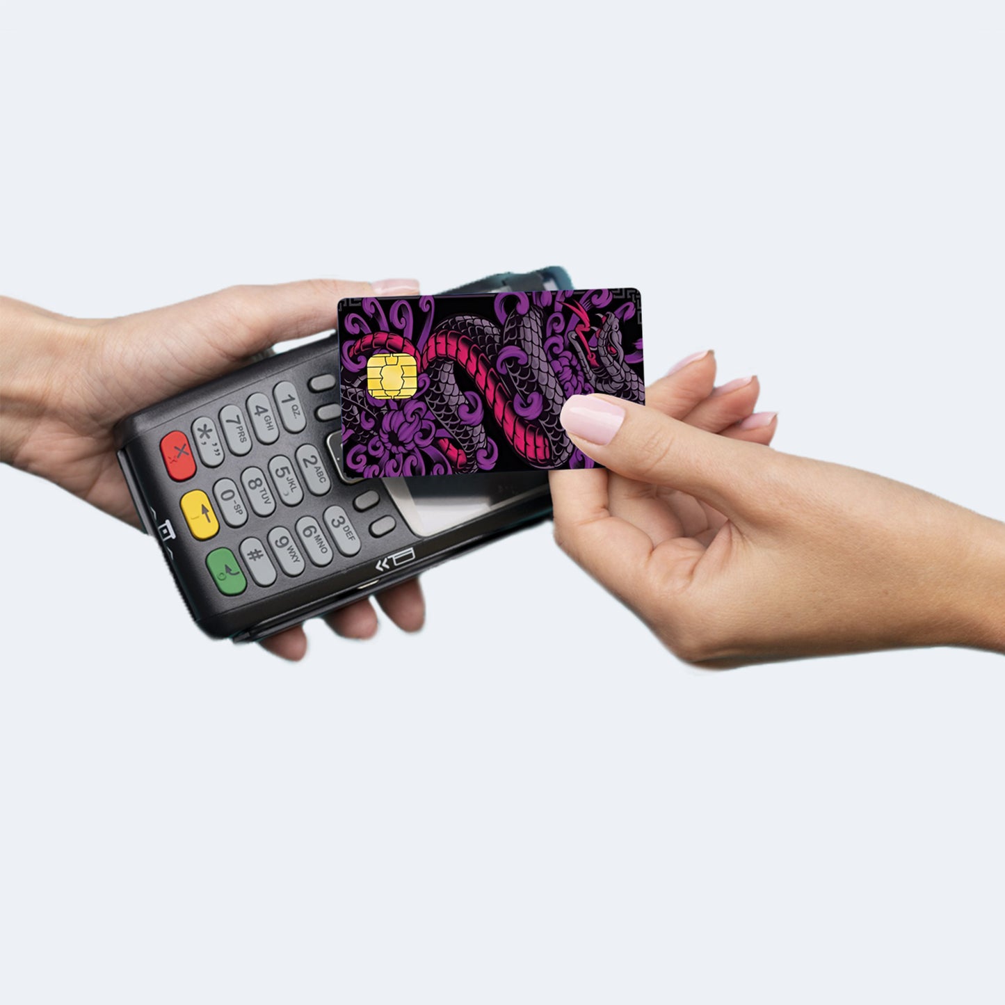 Cool Purple Snake Custom Vinyl Credit Card Sticker by CC Wraps