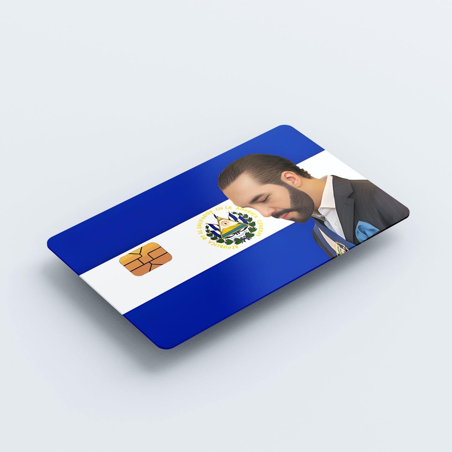 El Salvador With Bukele Fan Art Custom Vinyl Credit Card Sticker by CC Wraps
