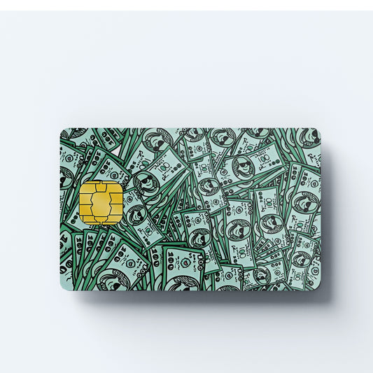 Funky Dollar Notes Custom Vinyl Credit Card Sticker by CC Wraps