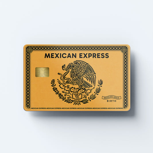 Mexican Express Gold Custom Vinyl Credit Card Sticker by CC Wraps