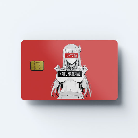 Waifu Material Custom Vinyl Credit Card Sticker by CC Wraps