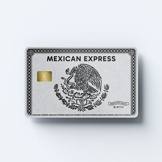 Mexican Express Silver Custom Vinyl Credit Card Sticker by CC Wraps