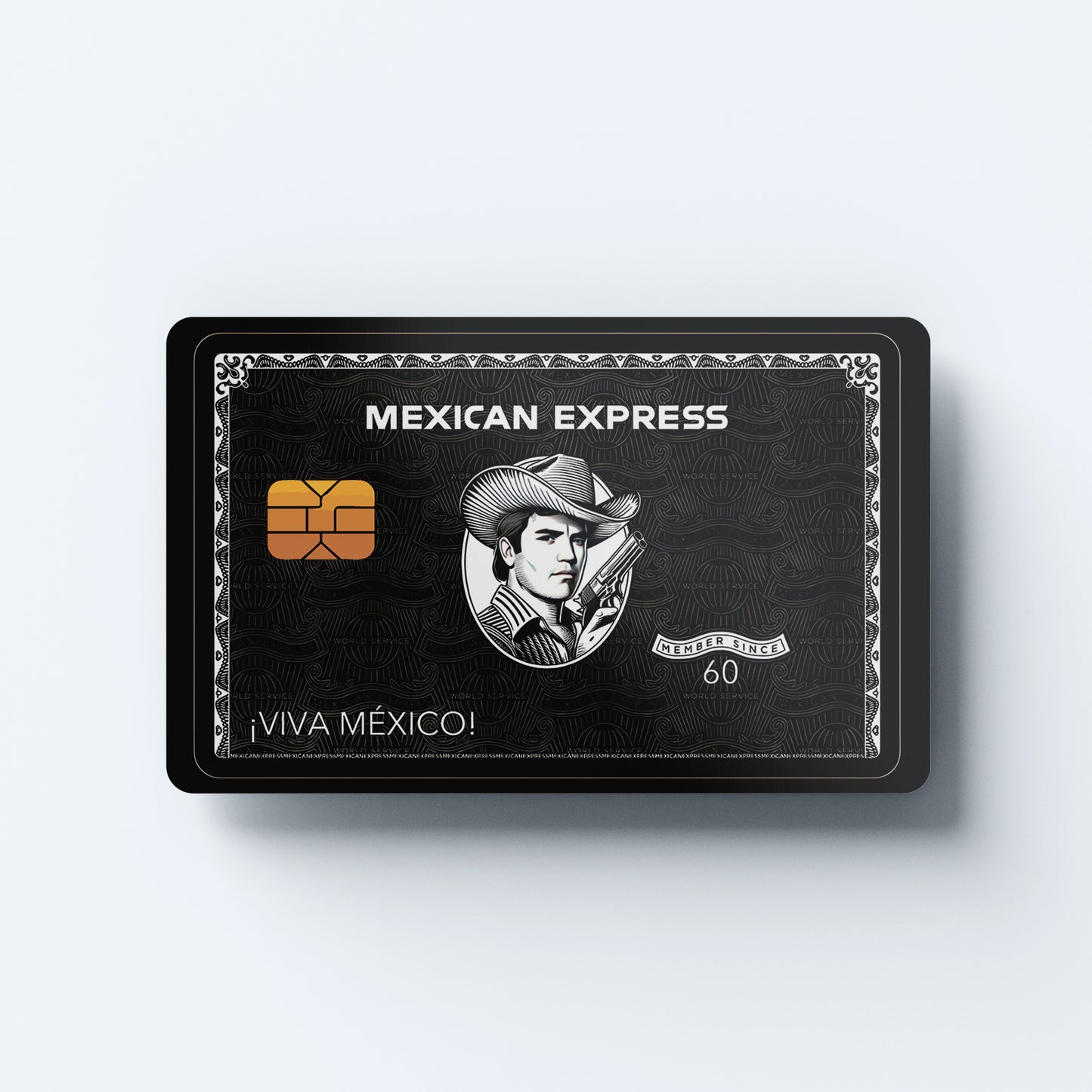 Mexican Express Black Custom Vinyl Credit Card Sticker by CC Wraps