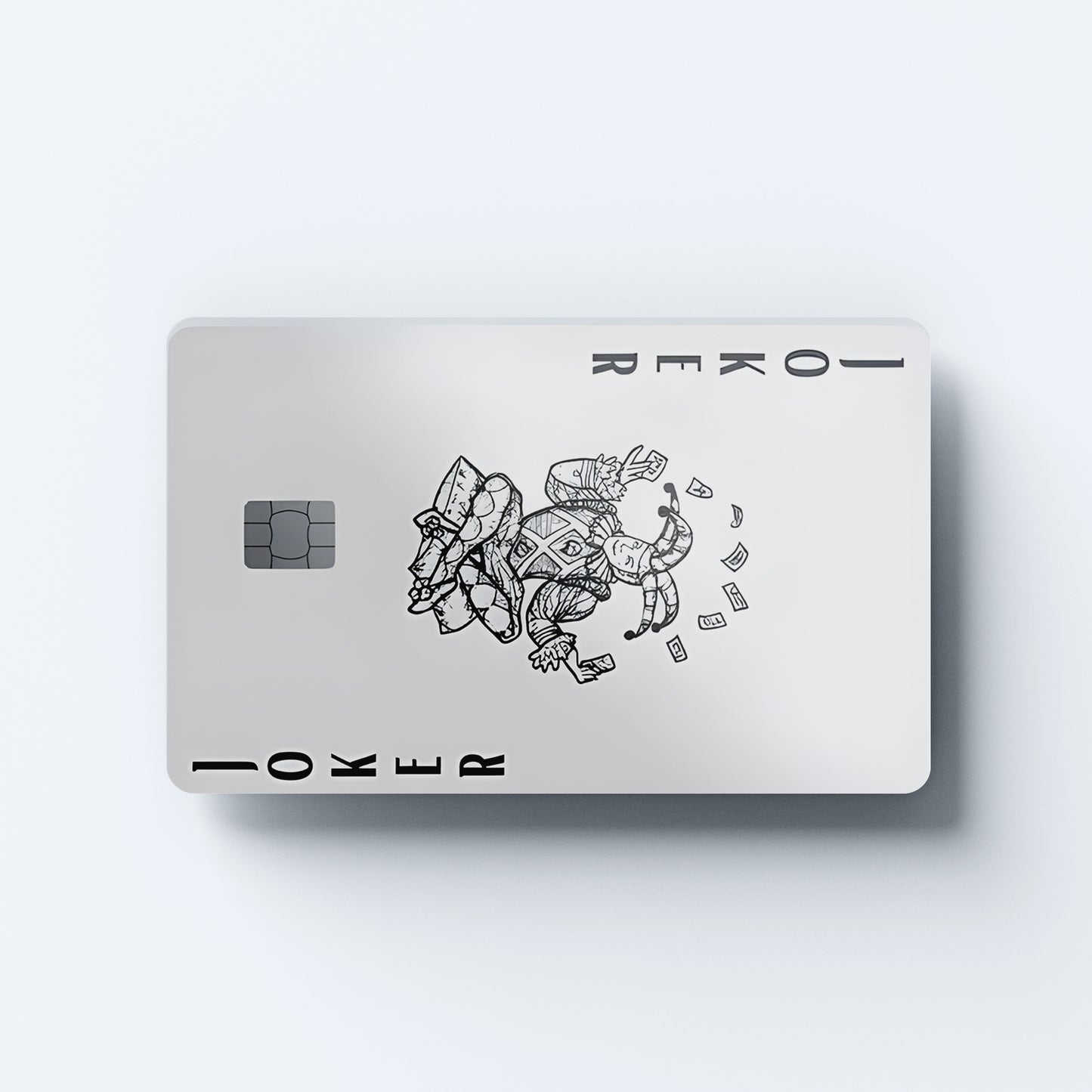 White Joker Custom Vinyl Credit Card Sticker by CC Wraps