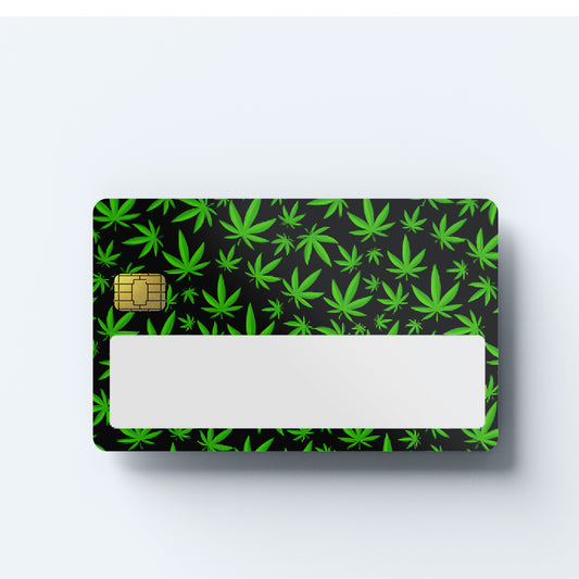 Cannabis Leaves Custom Vinyl Credit Card Sticker by CC Wraps