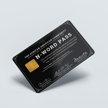 N-Word Pass Custom Vinyl Credit Card Sticker by CC Wraps