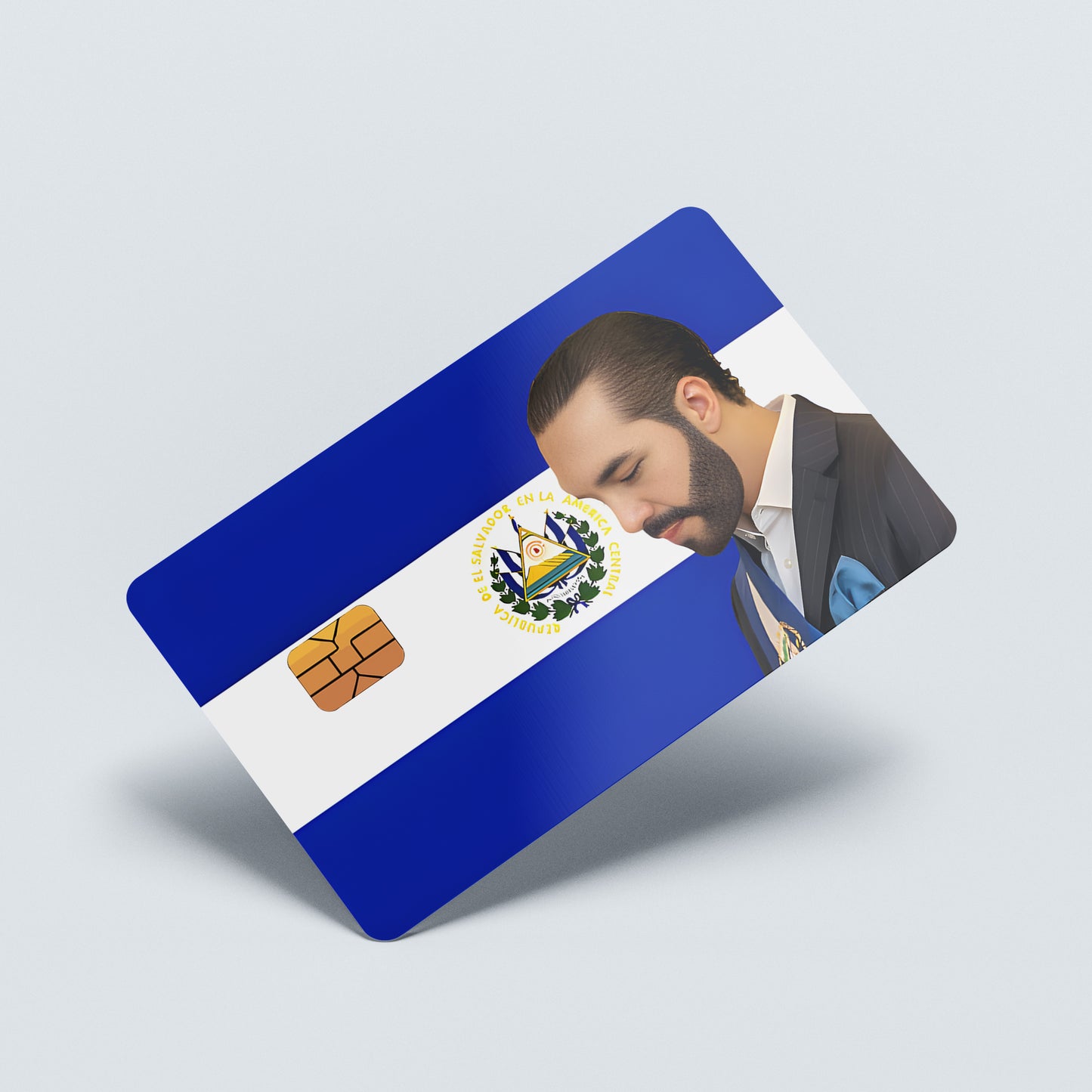 El Salvador With Bukele Fan Art Custom Vinyl Credit Card Sticker by CC Wraps