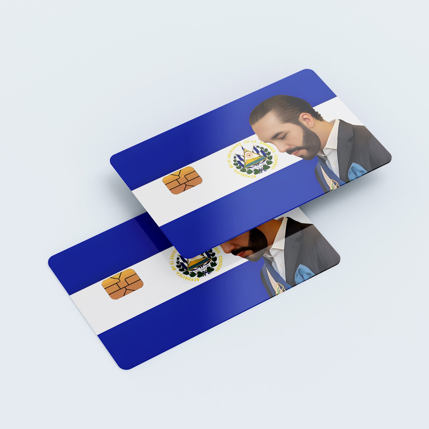 El Salvador With Bukele Fan Art Custom Vinyl Credit Card Sticker by CC Wraps