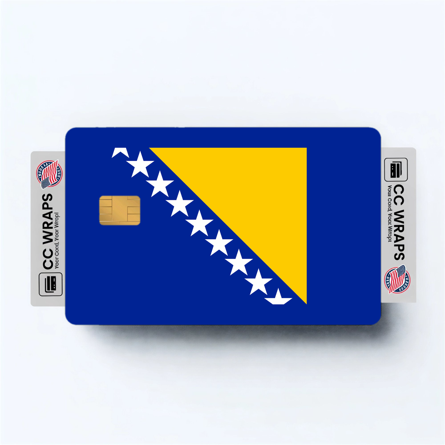 2PK Bosnia and Herzegovina Flag Credit Card Sticker Skin Vinyl Decal Protector