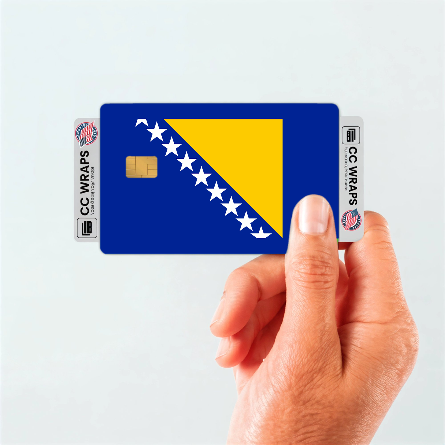 2PK Bosnia and Herzegovina Flag Credit Card Sticker Skin Vinyl Decal Protector