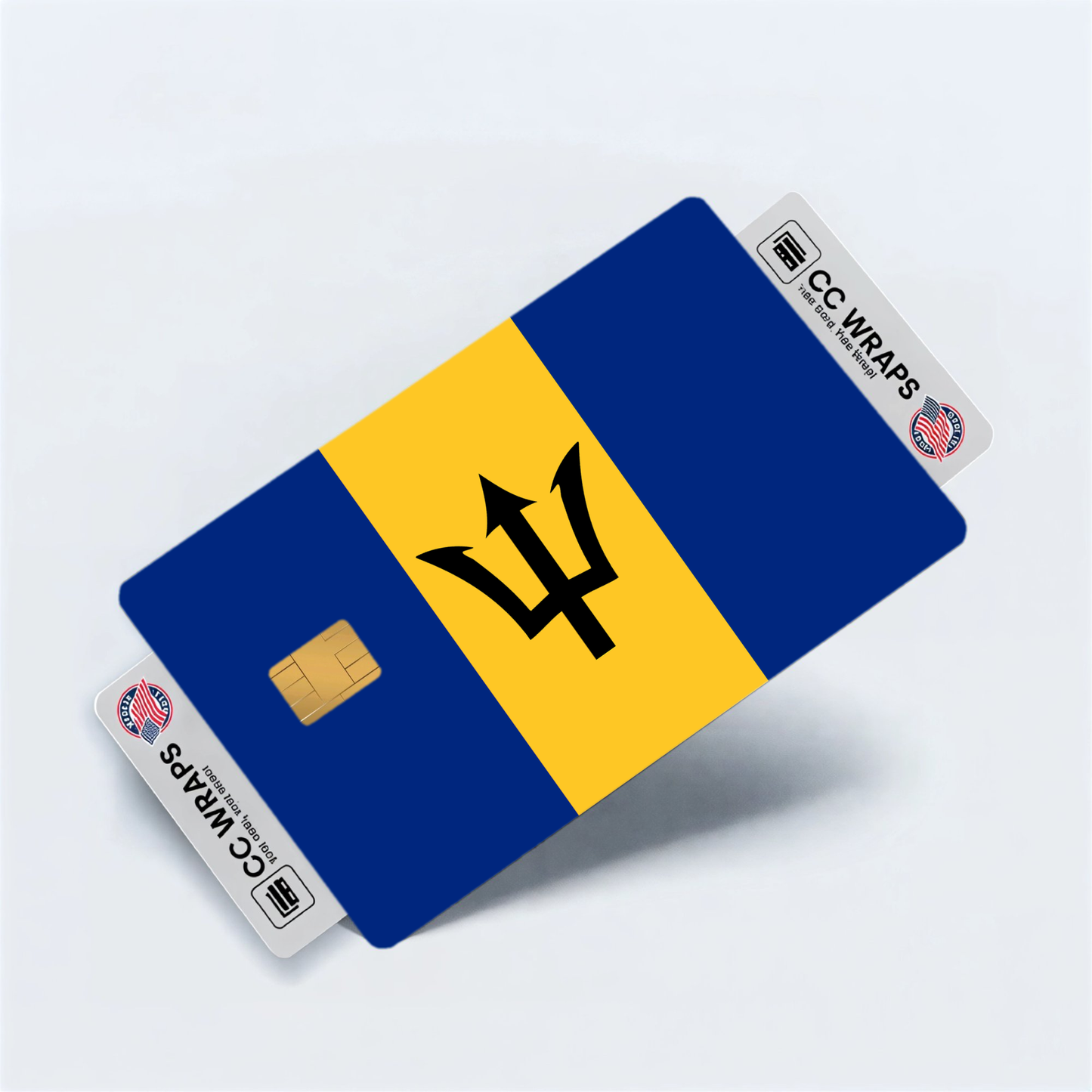 2PK Barbados Flag Credit Card Sticker Skin Vinyl Decal Protector