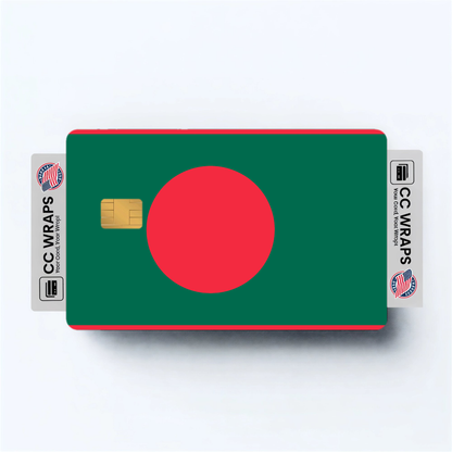 2PK Bangladesh Flag Credit Card Sticker Skin Vinyl Decal Protector