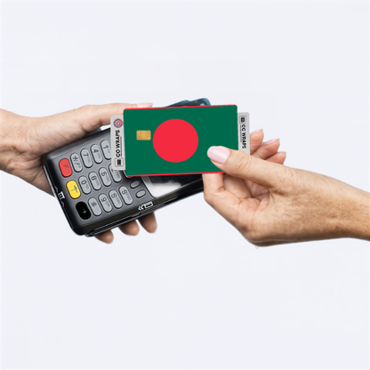 2PK Bangladesh Flag Credit Card Sticker Skin Vinyl Decal Protector