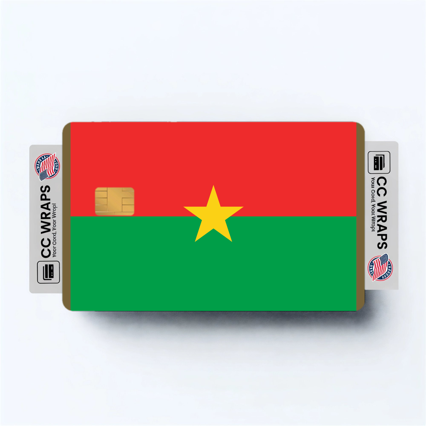 2PK Burkina Faso Flag Credit Card Sticker Skin Vinyl Decal Protector