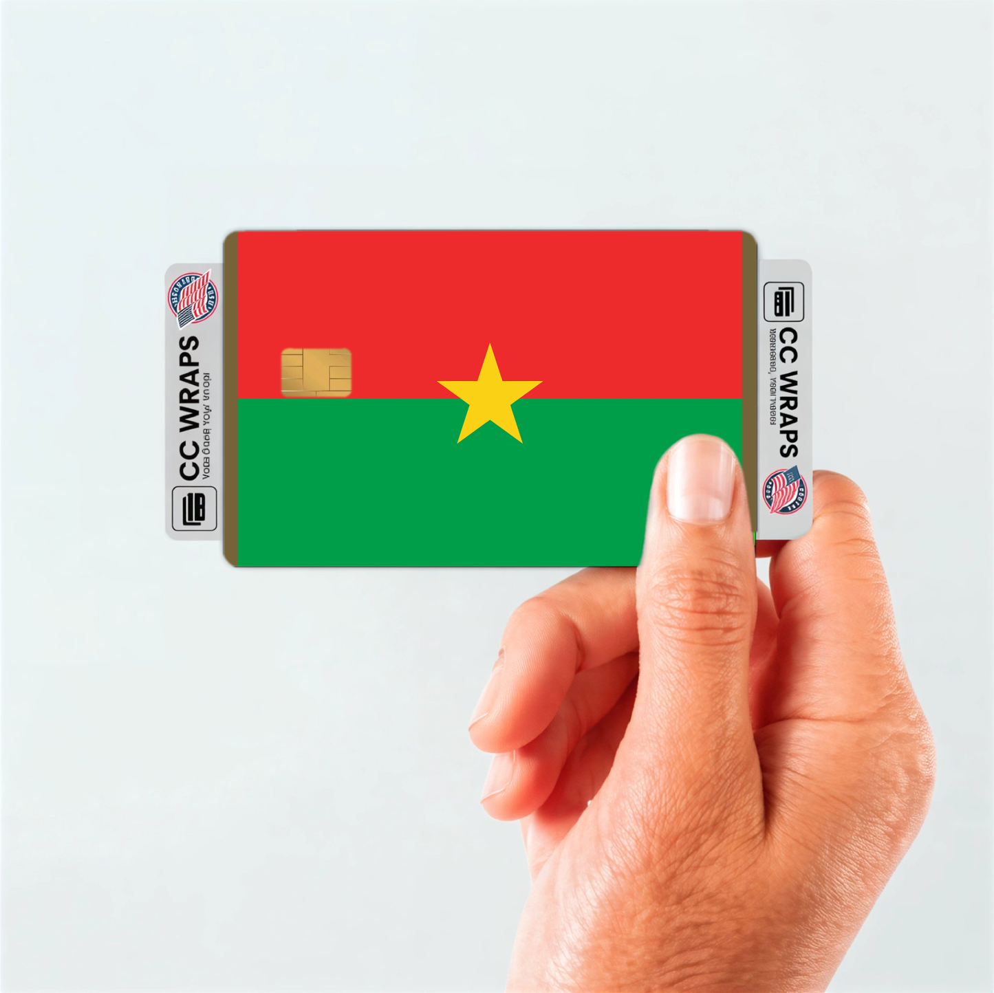 2PK Burkina Faso Flag Credit Card Sticker Skin Vinyl Decal Protector