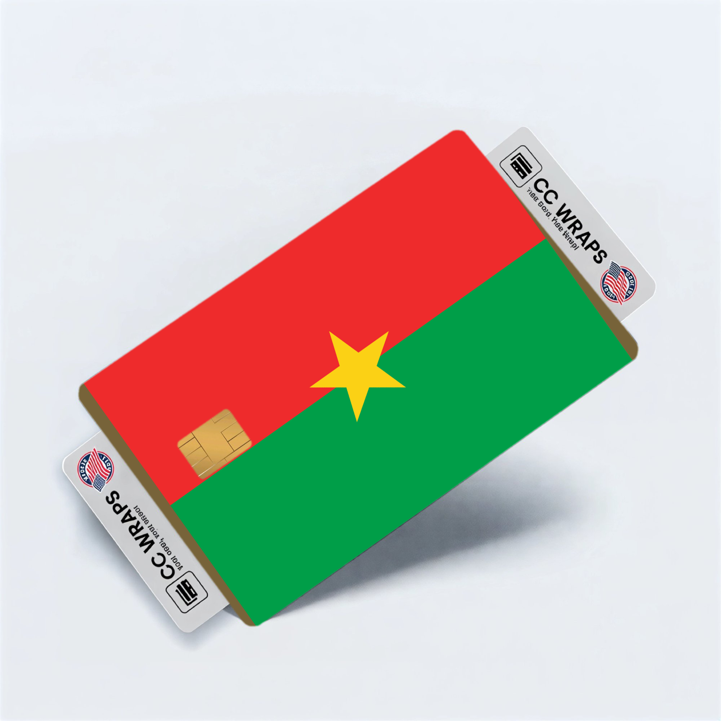 2PK Burkina Faso Flag Credit Card Sticker Skin Vinyl Decal Protector