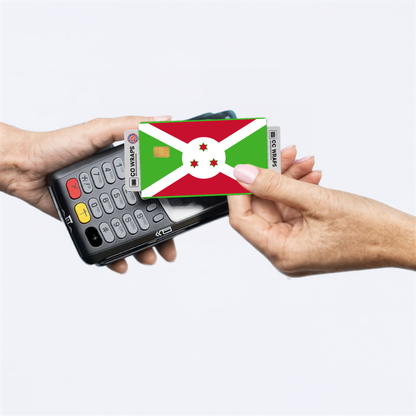 2PK Burundi Flag Credit Card Sticker Skin Vinyl Decal Protector