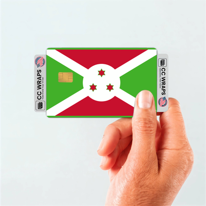 2PK Burundi Flag Credit Card Sticker Skin Vinyl Decal Protector