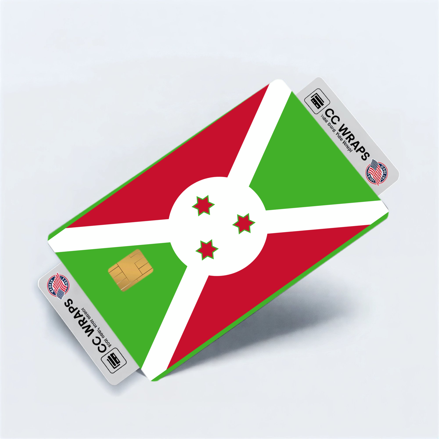 2PK Burundi Flag Credit Card Sticker Skin Vinyl Decal Protector