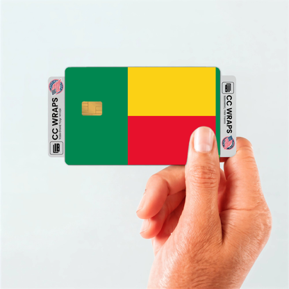 2PK Benin Flag Credit Card Sticker Skin Vinyl Decal Protector