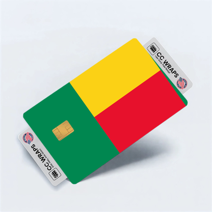2PK Benin Flag Credit Card Sticker Skin Vinyl Decal Protector