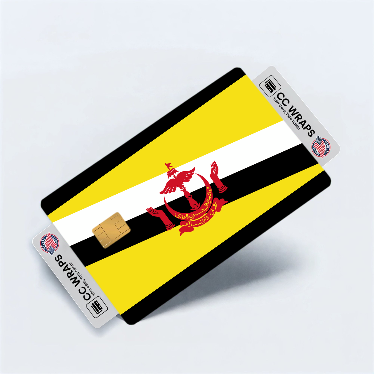 2PK Brunei Darussalam Flag Credit Card Sticker Skin Vinyl Decal Protector